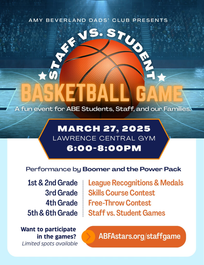 2025 staff vs. student basketball flyer